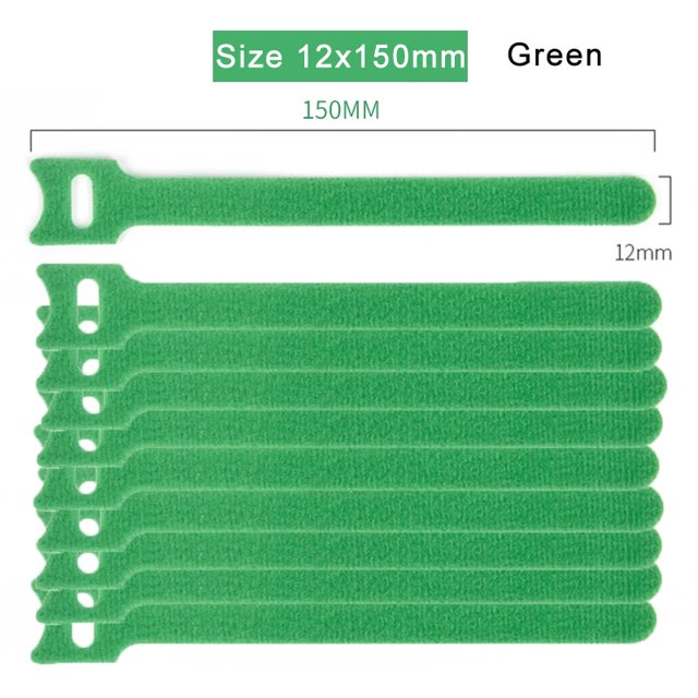 10/20/30 Pcs Attaches de Câble Réutilisables Bande Auto-Agrippante Sangles de Câble Attaches de Fil Gestion des Câbles Organiseur de Cordons Ajustable Vert 12x150mm 30 Pcs