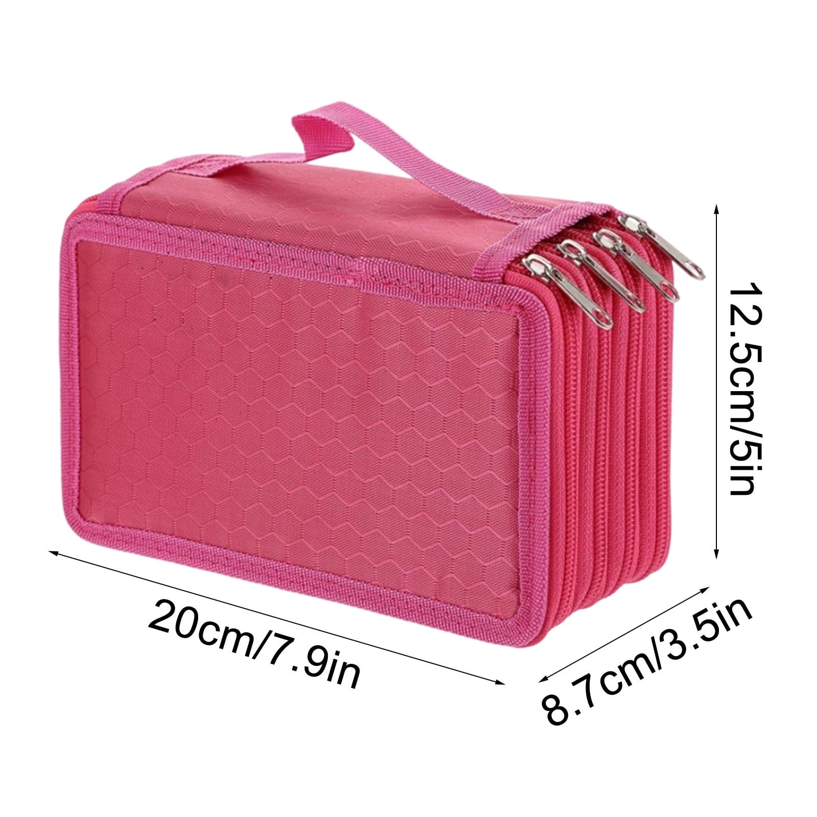 5pcs Zippered Pencil Case-Canvas Handy Pencil Holders for for Watercolor Pencils, Crayola Colored Pencils, Marco Pencils C