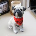 thumbnail image 3 of Estatua de perro, adorno de perro, colección de figuras de escritorio, figuras de perro, estatua de animal Blanco, 3 of 5