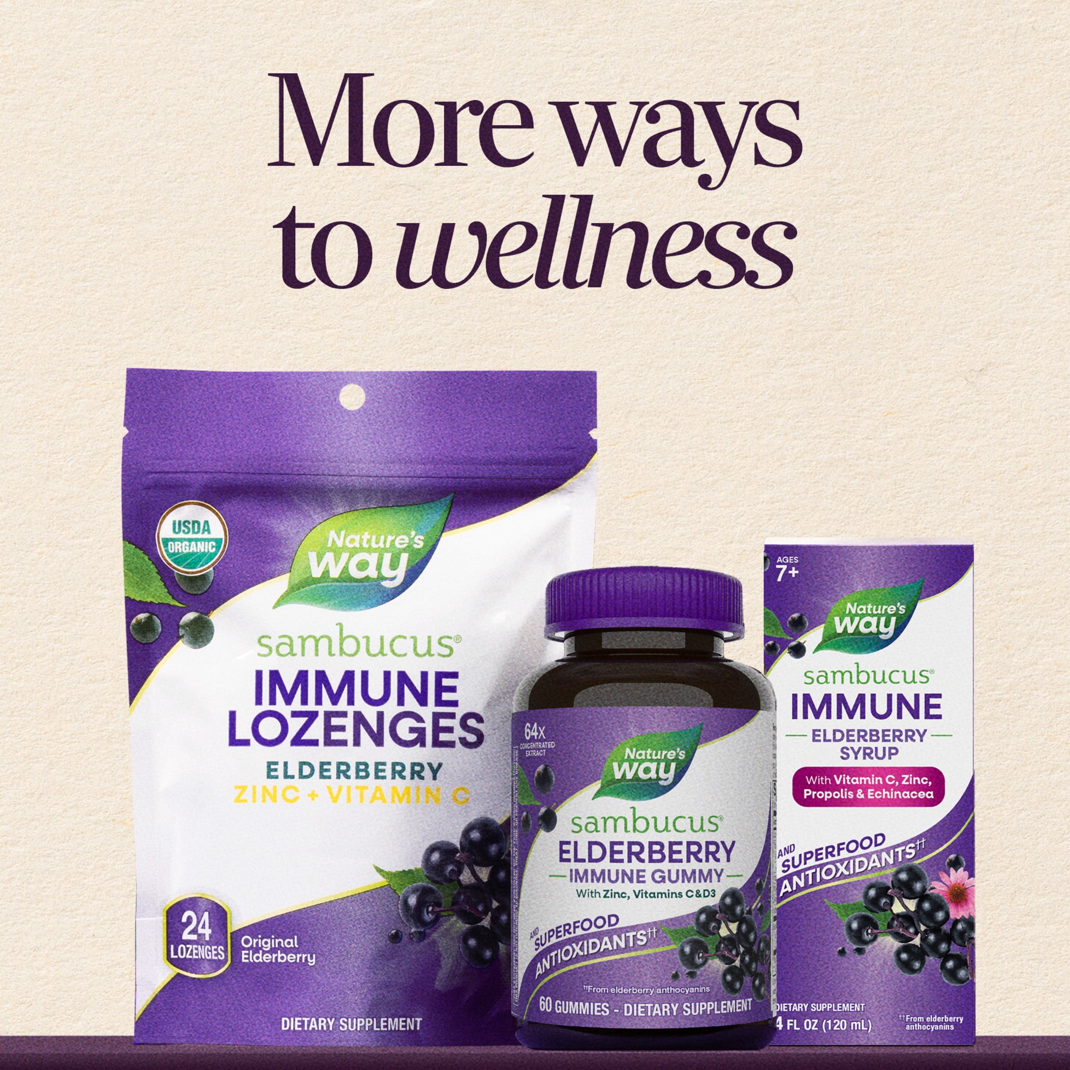 Nature's Way Sambucus Cold + Flu Relief Elderberry Syrup, Ages 6+, Berry Flavored, 4 Fl Oz