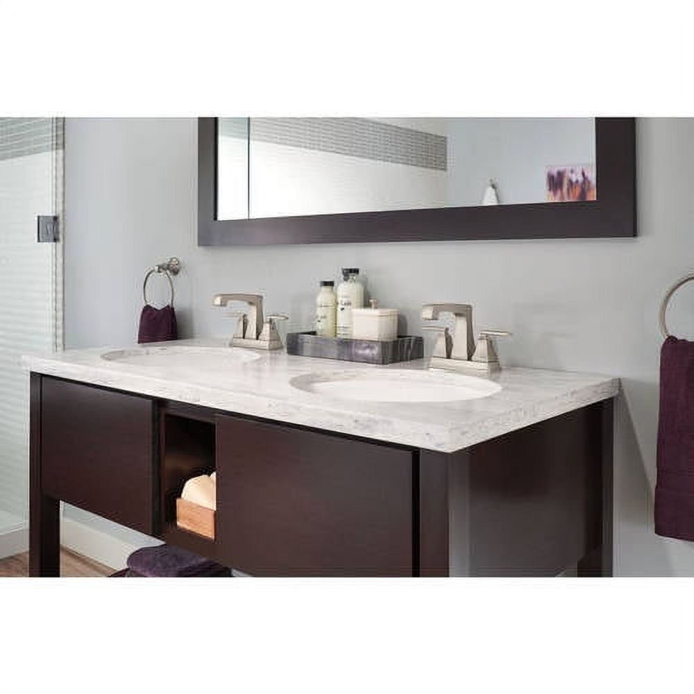 Delta Ashlyn Two Handle Centerset Bathroom Faucet with Metal Drain Assembly in Stainless 2564-SSMPU-DST