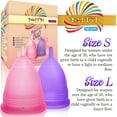 thumbnail image 3 of Talisi Reusable Menstrual Cup Set of 2, Silicone Period Cups with Collapsible Sterilization Cup and Storage Bag, Menstruation Feminine Period Cup for Regular and Heavy Flow, 1 Small & 1 Large, 3 of 9