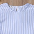 thumbnail image 5 of Seyurigaoka Toddler Girl's Half Sleeve Stripe Ruffle Blouse +Ripped Denim Pants, 5 of 9