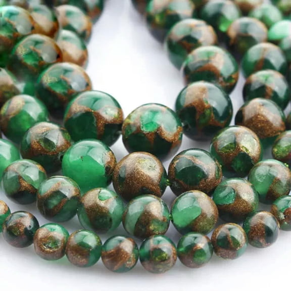 U8MO 1 Strand 15"(38cm) Composited Agate Stone Gemstone 6mm 8mm 10mm 12mm Beads-Green-12mm (30~32pcs)