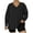 Black, variant on Womens Sweatshirt Plus Size V-Neck Side Split Long Sleeve Pullover Solid Color Sports Trendy Hoodies