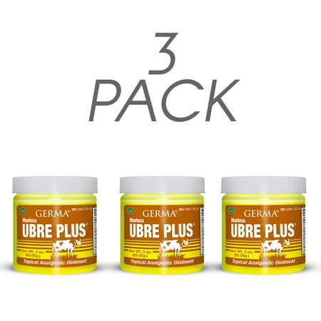 Pain Ointment Germa Udder Butter Ointment Plus, Fast Relief of Minor Aches, Pains and Strains, Yellow/Pomada Manteca de Ubre Plus, Alivio de Molestias Menores, Dolores y Esguinces, Amarilla - 3oz. Pack of 3 ()