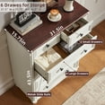 thumbnail image 2 of Joaxswe Tall 6 Drawers Dresser Fluted Dresser for Bedroom, Farmhouse Chest of Drawers Wooden Dresser for Closet, White, 2 of 8
