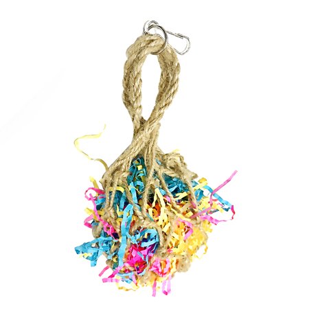Bird Chew Toy Hanging Pet Exercising Bag Paper\-stuffed Bird Playing Cage Accessory