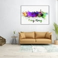 thumbnail image 2 of Hong Kong Skyline in Watercolor - Wrapped Canvas Print Wall Art | 18" W x 12" H, 2 of 4