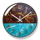 thumbnail image 1 of Reloj de pared moderno retro de 30 cm, silencioso, cuarzo, plástico, marrón y azul, 1 of 1