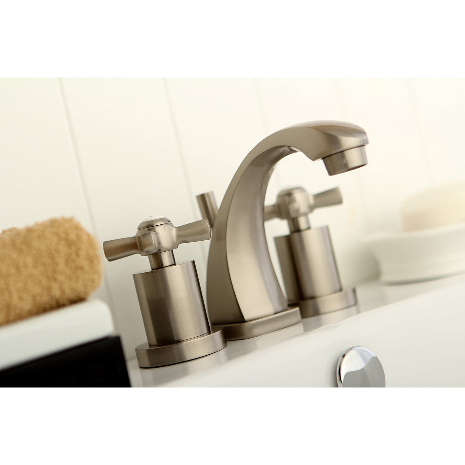 Kingston Brass Widespread Bathroom Faucets With Brushed Brass Finish KS4947ZX