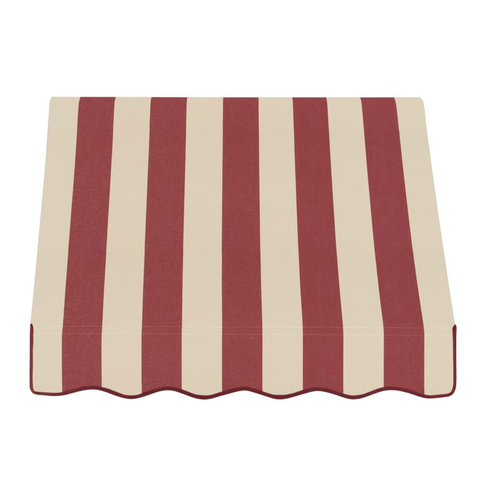 Awntech 3375 Ft Dallas Retro Fixed Awning Acrylic Fabric Burgundytan Stripe 0690