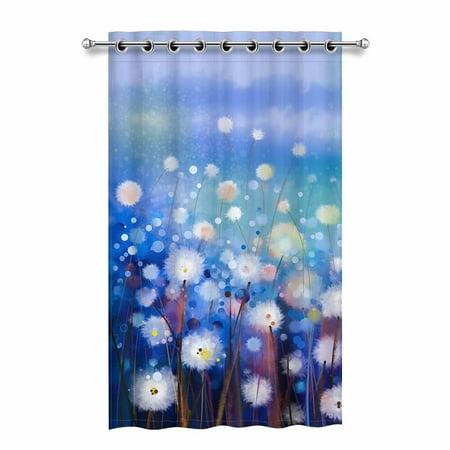 Mkhert Abstract Oil Painting White Flowers Field Blackout Window