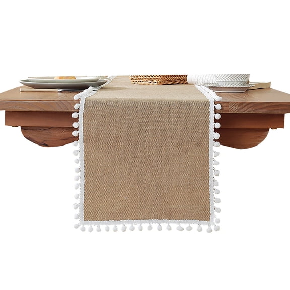 Table Runner,Table Flag Festival Natural Linen Weaving Solid Color Long Tablecloths Dust-Proof Foyer Chest Cover Handkerchief 11.81x47.24 inch for Party Wedding Restaurant Home Decoration