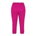 thumbnail image 5 of WIZUTIZ Yoga Pants Women Capri Plus Size Leisure Fitted Hollow Out Yoga Pants Spandex Elastic Mid Rise 3/4 Length Pants Solid Pants for Lady Fitness Clubs Pink, 5 of 6