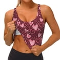 thumbnail image 3 of Gukieu colorful Heart Print Women's Sports Vest, Low-neck U-shaped Removable Pad Sports Bra for Yoga, Exercise, Dance-XX-Large, 3 of 8