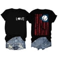 thumbnail image 2 of Black Women's Short Sleeve T-shirt, Women Daily Casual Printed Short Sleeve O Neck T Shirt Tops,Women's Short sleeve T-shirt XXL, 2 of 6