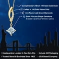 thumbnail image 2 of Gem Stone King 14K Yellow Gold Sky Blue Aquamarine and Lab Grown Diamond Pendant Necklace for Women | 0.53 Cttw | Gemstone March Birthstone | Princess 5MM | With 18 inch Chain, 2 of 6