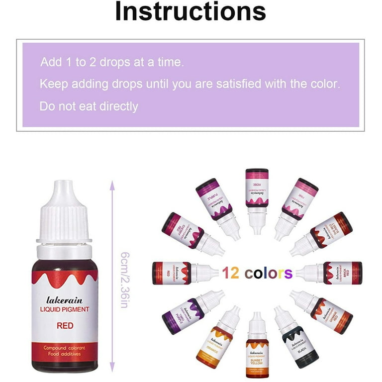 12 Bottles 10ml Lip Gloss Colorants DIY Liquid Pigment Lipgloss Makeup Dyes  