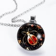 thumbnail image 2 of Seven Starred Iadybird Glass Design Circle Pendant Women's Necklace, 2 of 5