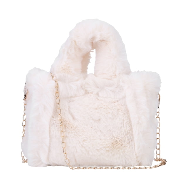 Bolso de viaje de felpa suave Otoño Invierno bolso de mano femenino cálido Simple Casual para el trabajo