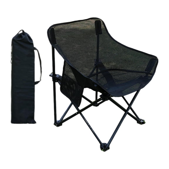 colaxi Camping Chair Folding Chair Breathable Outdoor Furniture Stable with Storage Bag for Adults for Travel BBQ Garden Backpacking Black