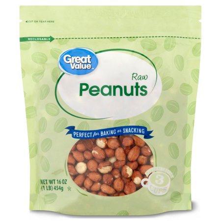 Great Value Raw Peanuts, 16 oz