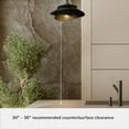 thumbnail image 6 of Hunter - Hiro 1-light Matte Black, Medium Size Pendant Light, Dimmable, Modern Style, Cone Shaped, for Bedrooms, Dining, Living Rooms - 48157, 6 of 8