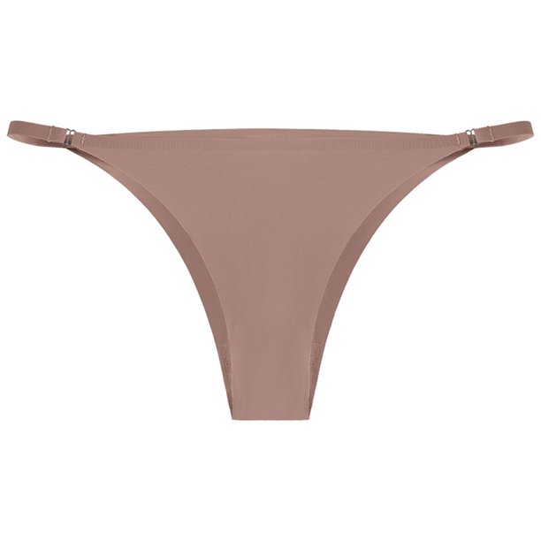 Gibobby Panty Microfibra con Encaje Bikini cintura para mujer, ropa interior, calzoncillos baño, pantalones cortos playa, pantalones cortos playa (Café, S)