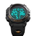 thumbnail image 3 of SKMEI Men's Digital Watch, Round Sport Watch with Stopwatch Alarm Date and EL Backlight, PU band, 5ATM Water Resistant, 3 of 4
