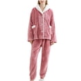 thumbnail image 3 of Bovxnpu Pajamas for Women Set Loungewear Set, Pajamas for Women Set Soft Comfy Fleece Pajamas Pullover Pants Loose 2 Piece Sleepwear Fuzzy for Winter, 3 of 8