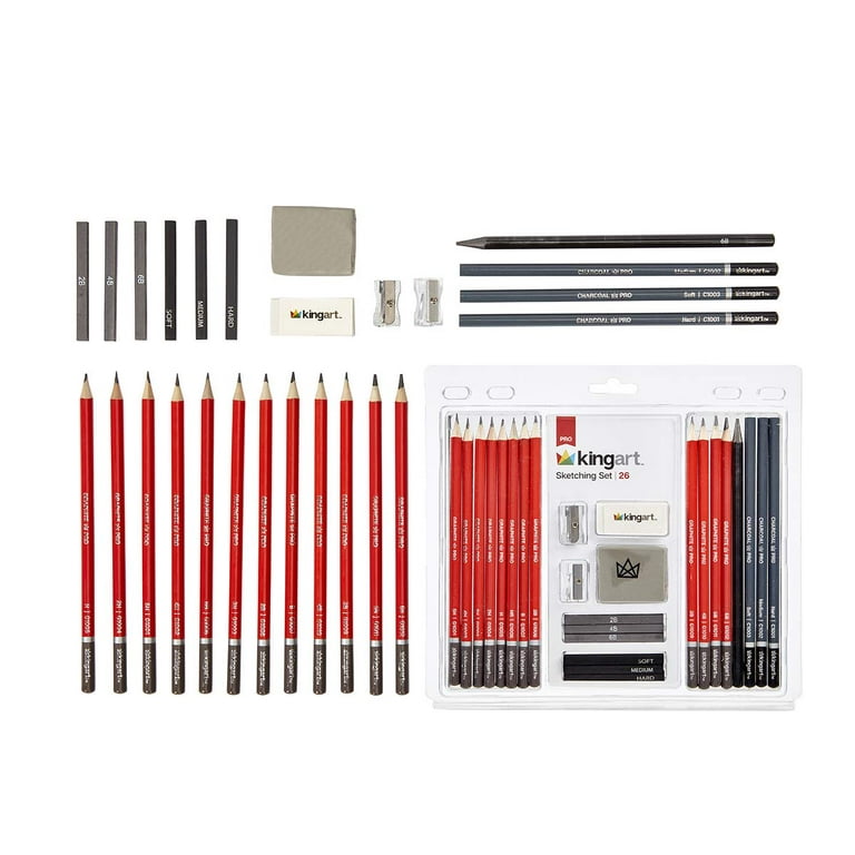 KINGART® Sketching & Drawing Set - Sketchbook & 30 Piece Pencil