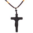 thumbnail image 2 of Artistic Wooden Cross Pendant Necklace For Christian Believers Convenient For Hotel Library 12.2X1.6X0.4In Durable Wood Pendant 1Pcs, 2 of 5