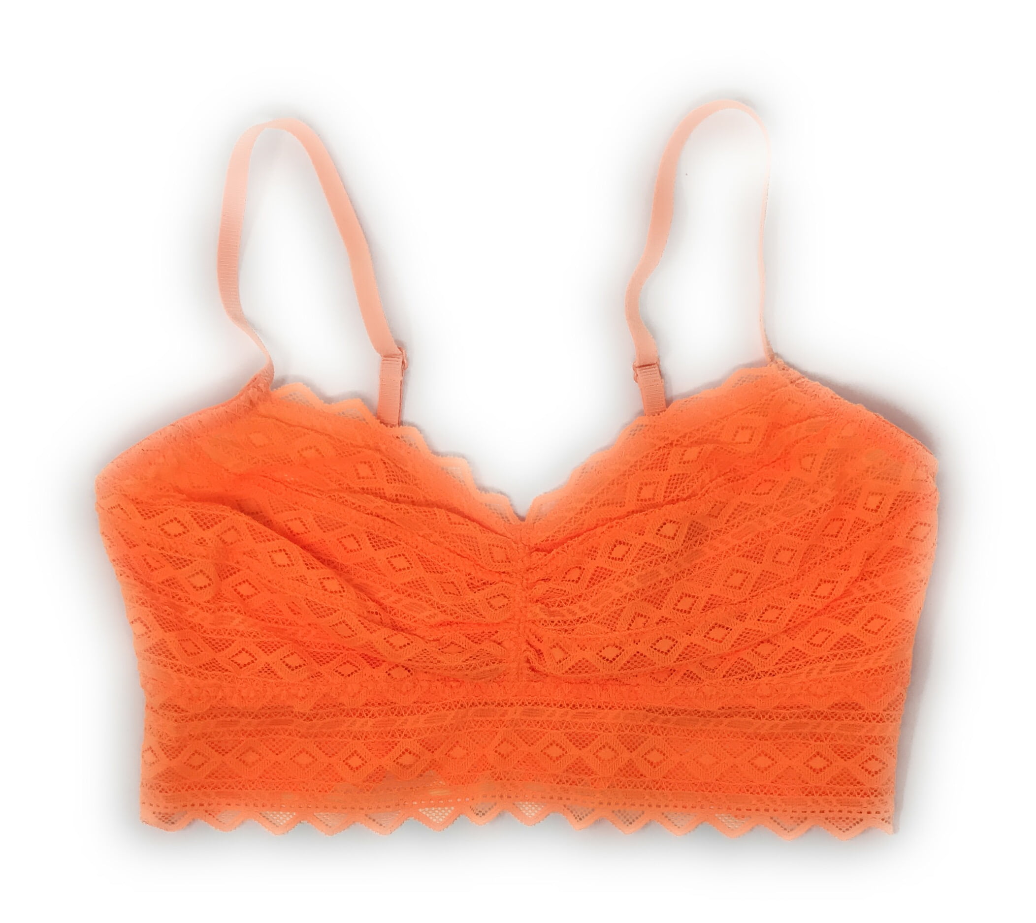 Talula Monterey Bralette: Neon Orange Lace