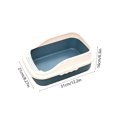 thumbnail image 3 of Plastic Cat Litter Box,12.2x8.3x6.3 Inch Open Top High-Sides Litter Pan Including Scoop,Large Odor-Free Low Entrance for Senior & All Cats,Blue, 3 of 6