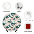 thumbnail image 4 of Cauagu Hawaii Palms Print Bone China Decorative Plate, Wall Mount Plate Holiday Decor Decorative Ceramic Plates with Stand Elegant Household Plates Decorative-7in, 4 of 6
