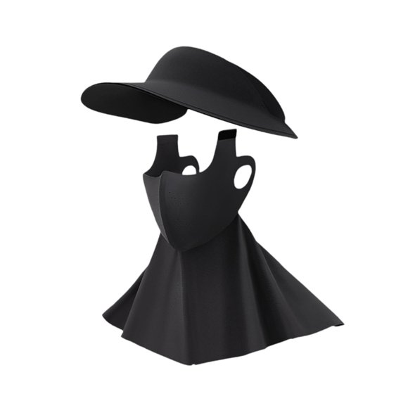 jinwen Chapeau de Soleil Couvre-Visage Casquette Boucle d'Oreille Femmes pour Visites Activités de Plein Air Travail Noir