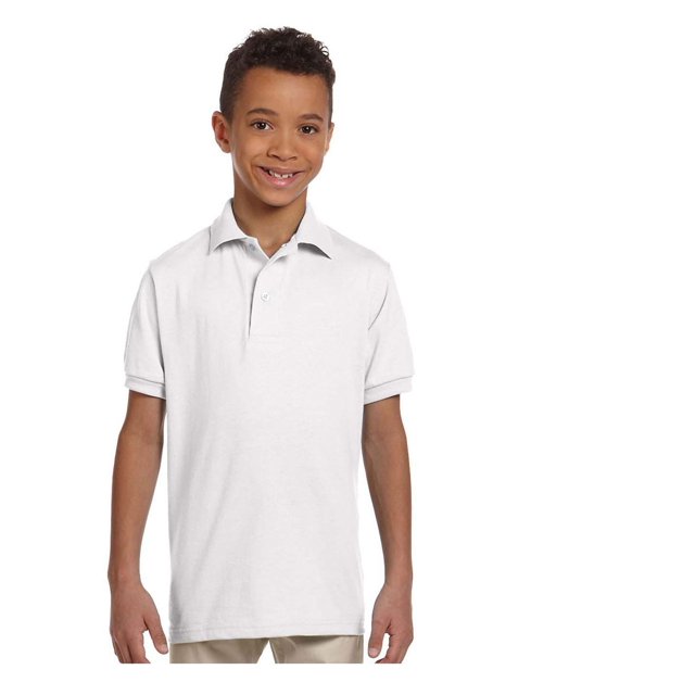 Jerzees Big Boy's Stain Resistant Tagless Label Polo Shirt, Style 437Y