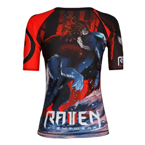 Raven Fightwear Women's The Red Rash Guard Short Sleeve BJJ MMA