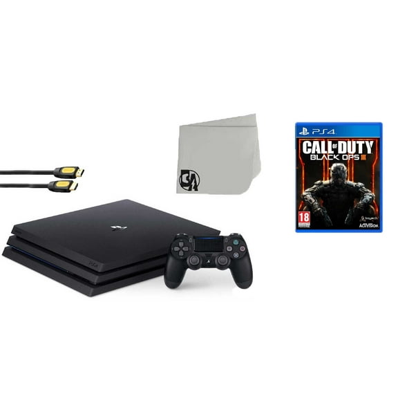 Restored Sony PlayStation 4 PRO 1TB Gaming Console Black with Call Of Duty Black Ops 3 BOLT AXTION Bundle (Refurbished)