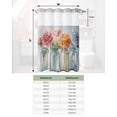 thumbnail image 6 of No Hook Shower Curtains with Snap in Liner, Spring Flowers Waterproof Fabric Shower Curtain, Spring Country Botanical Bottle Floral Double Layers & See-Through Top Window Bathroom Curtains 72''x84'', 6 of 6