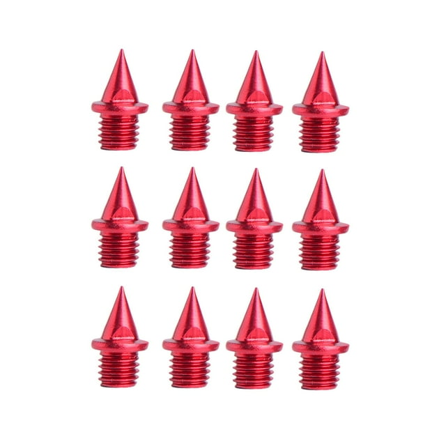 Almencla 12 Pcs Crampons de Rechange pour Chaussures de Piste pour Course Courte Sprint Sports Rouge