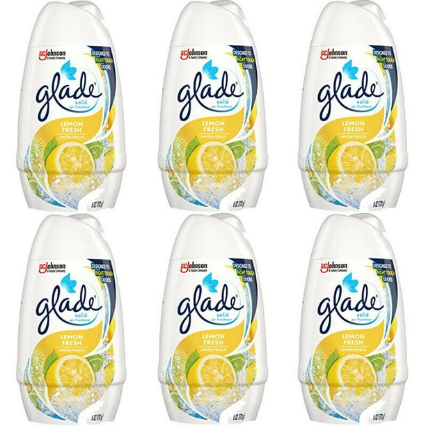 6 Pack Glade Lemon Fresh Solid Air Freshener, 6 oz