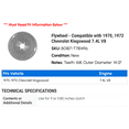 thumbnail image 2 of Flywheel - Compatible with 1970, 1972 Chevy Kingswood 7.4L V8, 2 of 2