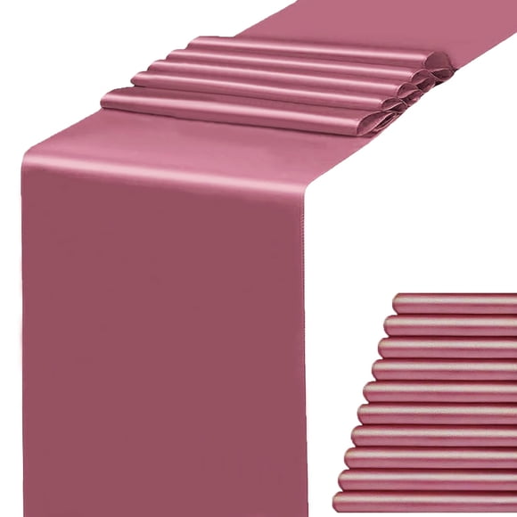 Camino de mesa WENSINL satinado rosa empolvado, 30 x 274 cm, paquete de 10