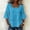 Dark Blue plus size square neck tops a1, variant on Women Plus Size Square Neck 3/4 Sleeve Lace Trim Boho Tunic Tops Solid Basic Loose Pullover Blouses Summer Casual Vacation Clothes For Curvy, Dark Blue S