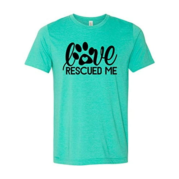 Love Rescued Me Adult Short Sleeve Jersey Tee-Heather Sea Green-4XL