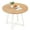 Natural + White, variant on Resenkos 47" Round Farmhouse Dining Table for 6 with Cross Base, Rustic Brown