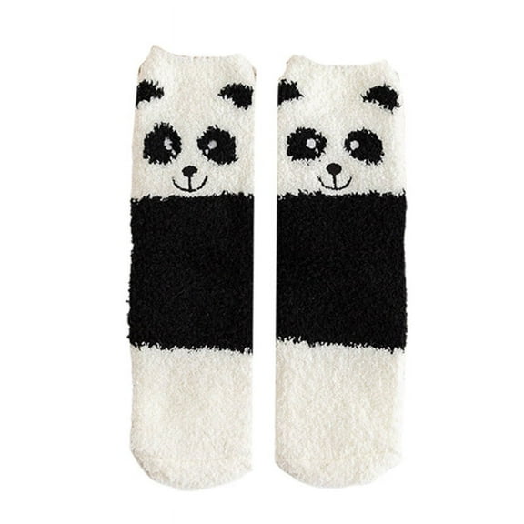 AOOOWER Women Cartoon Winter Fuzzy Slipper Socks Cute Panda Penguin Warm Hosiery