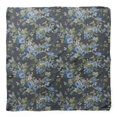 thumbnail image 4 of Bimba Gray Leaves & Blue Flower Floral Pure Silk Printed Head Bandanas Summer Neck Wrap Scarf 40 x 40 Inches, 4 of 6